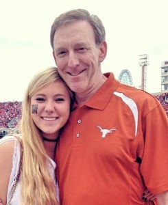 Mitch and his daughter, Erin, who is a sophomore at UT Austin.