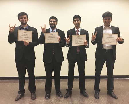 First Place Team: Abhishek Ramchandani, Eric Saldanha, Tejas Choudhary, and Andy Patel