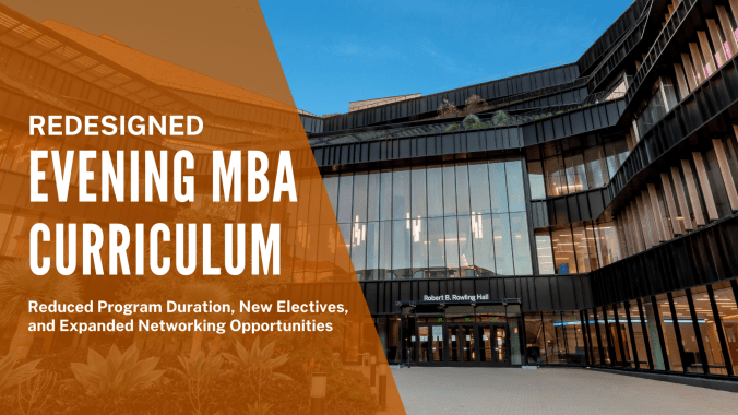 banner Redesigned Evening MBA Curriculum - Reduced Program Duration, New Electives, and Expanded Networking Opportunities