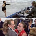 Russian judge Shekhovtseva hugging Russian gold medalist... demonstration of independence?