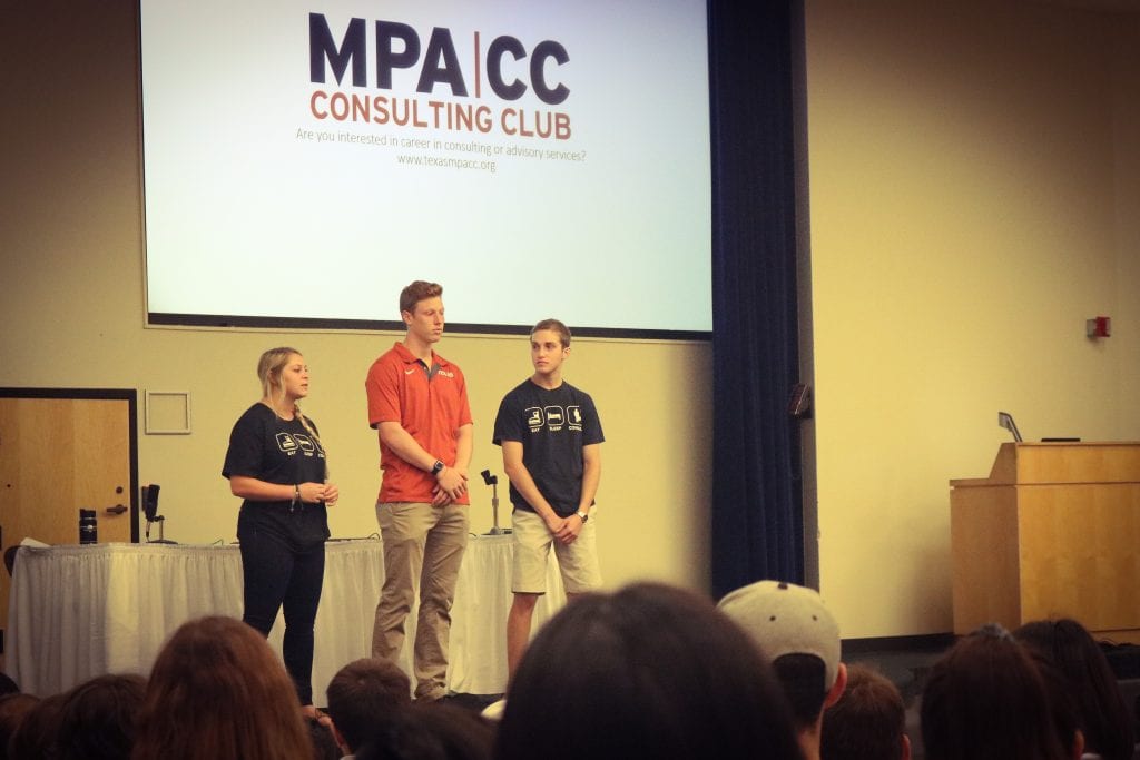 Members of the MPA Consulting Club introduced students to their student organization and answered questions.