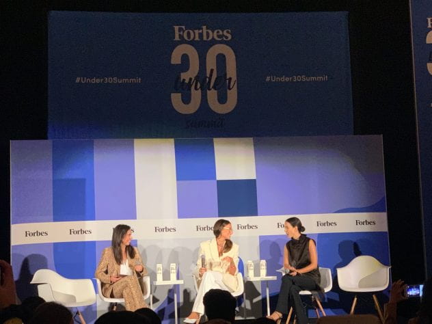 Photo of panel at Forbes Under 30 Summit via Martha Czernuszenko
