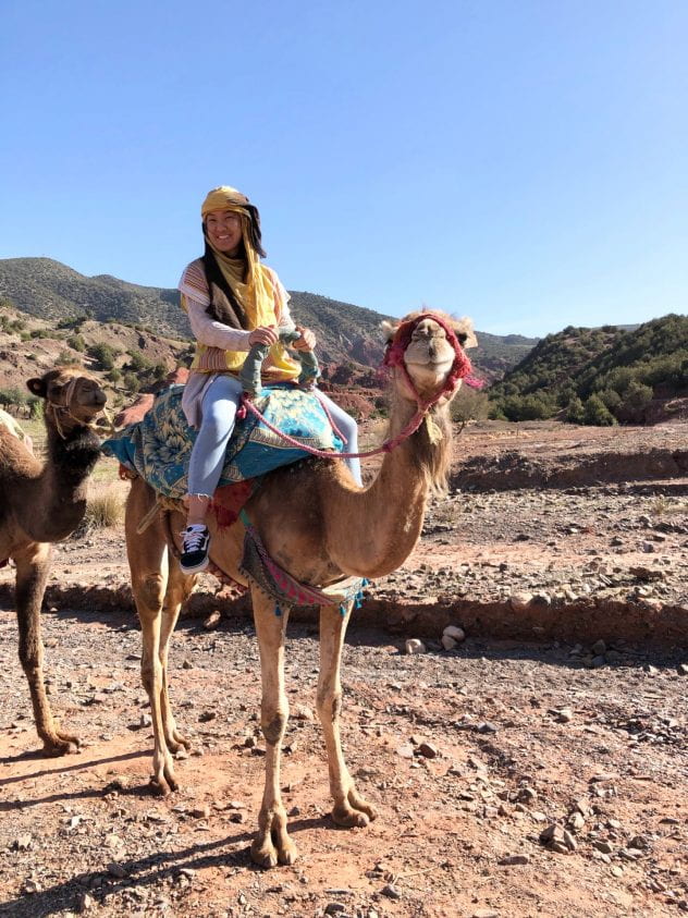 Katherine rides a camel