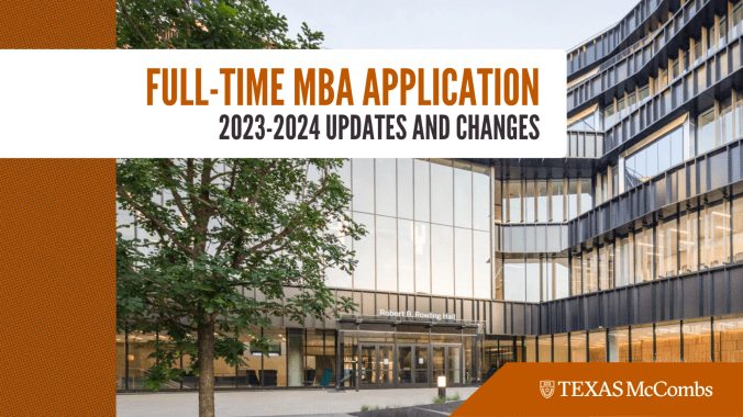 Full-Time MBA Application 2023-2024 Updates and Changes