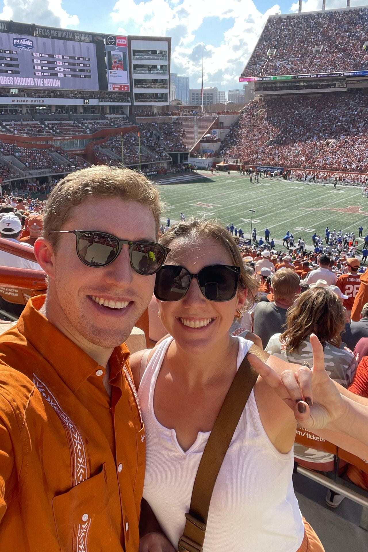 Marion and her husband at a UT football game.