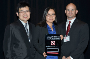 Third place team, GreenWest, featuring MSTC students Ben Lee, Eileen Cao, and Chris Gilbert. Photo courtesy of the UNL College of Business Facebook page.